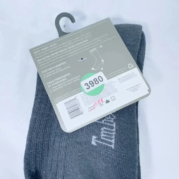 NEW Timberland Ribbed Novelty Crew Socks  Wool Blend Black Mens Size US 9-12 - Picture 4 of 4